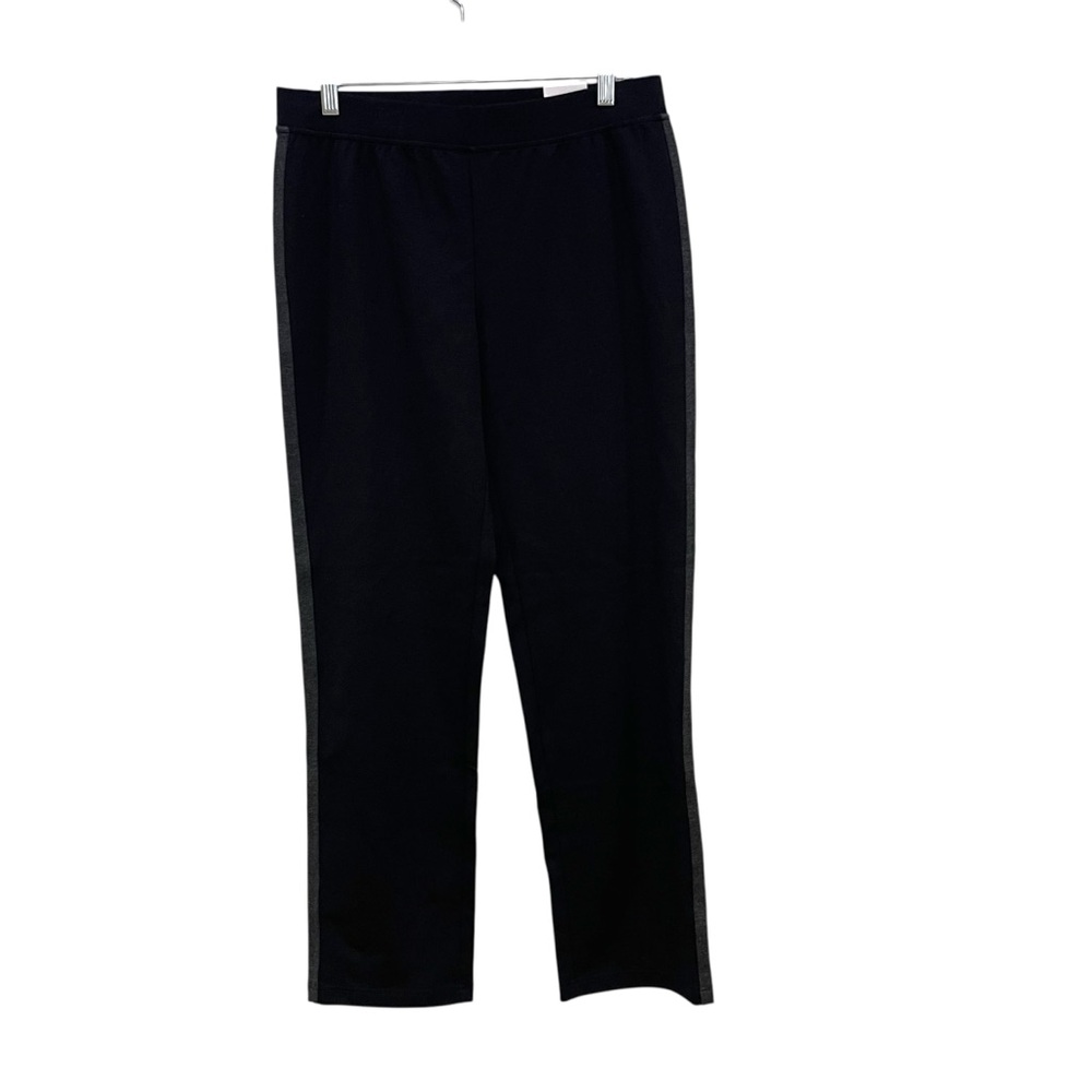 Chicos Weekend Janey Regular Pants Black Stretch Straight NWT Womens M/10